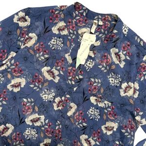KUT From the Kloth NWT Sinclaire Floral Print Sheer Button Down Blouse Large